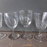 Set of 5 antique mismatched glasses