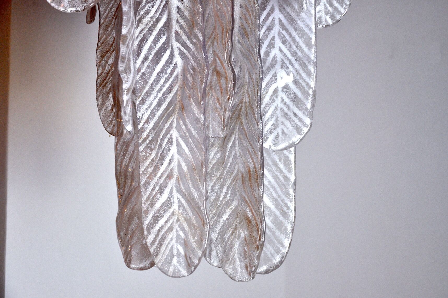 Pendant lamp "Leaves" by Mazzega in Murano glass, Italy, 1970