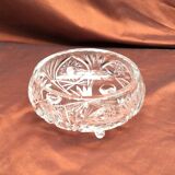 Empty vintage round crystal pocket size: height -16cm- diameter -18cm-