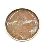 Alvino Bagni, white marbled ceramic centerpiece / vide poche, ca. 1970
