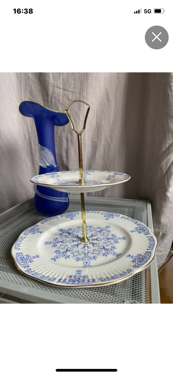 Vintage two-tier English porcelain servant