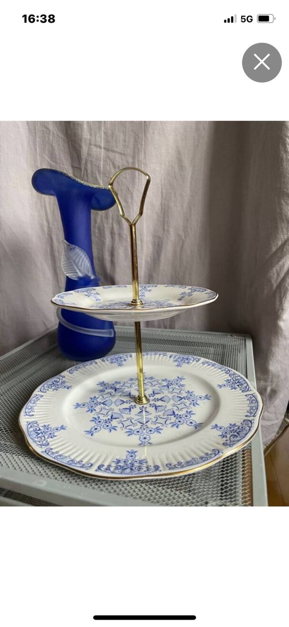 Serviteur en porcelaine anglais, deux étages vintage