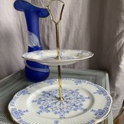 Serviteur en porcelaine anglais, deux étages vintage