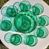 Service à dessert en verre vert Arcoroc