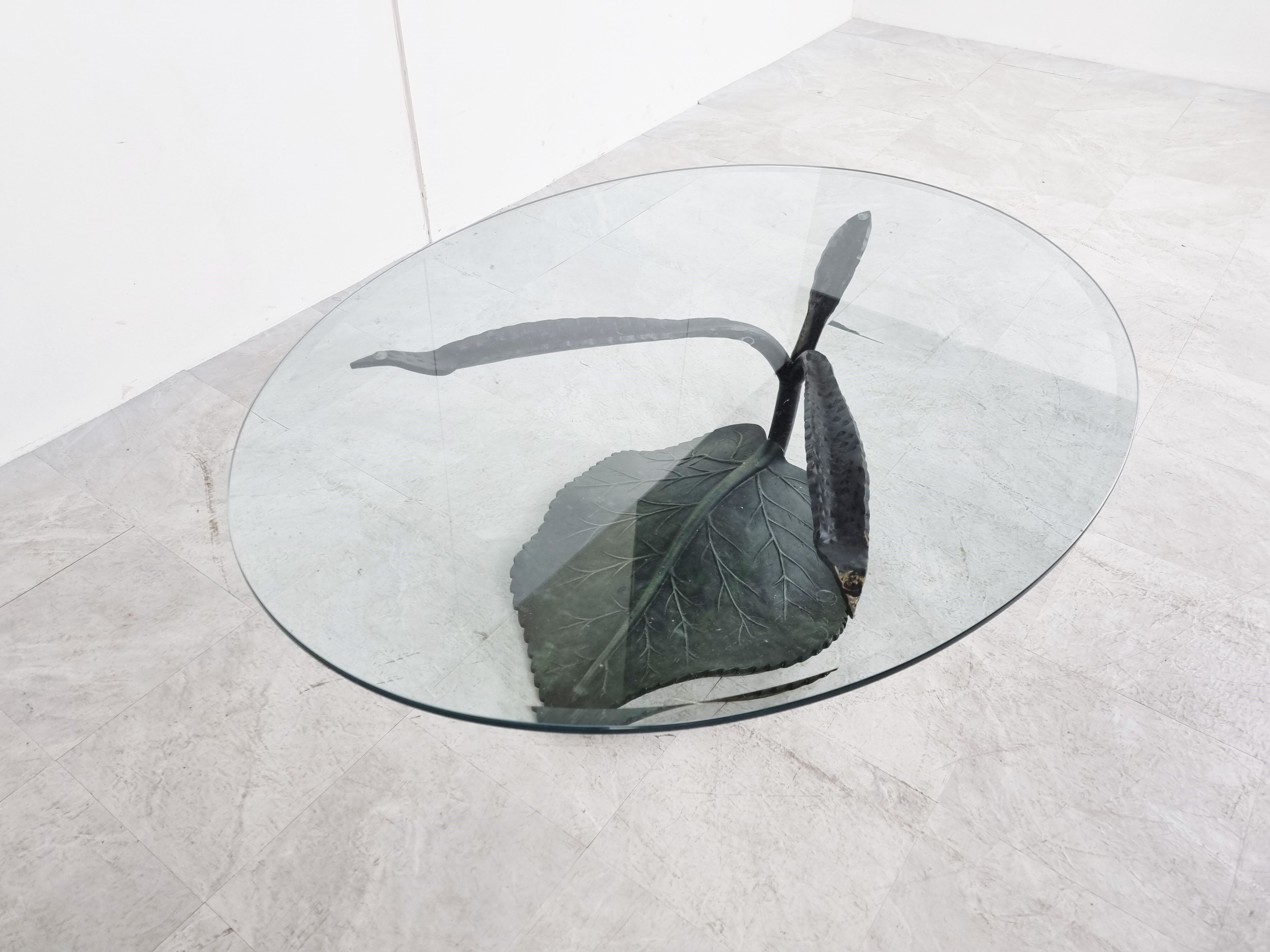 Sculptural leaf coffee table, 1970s