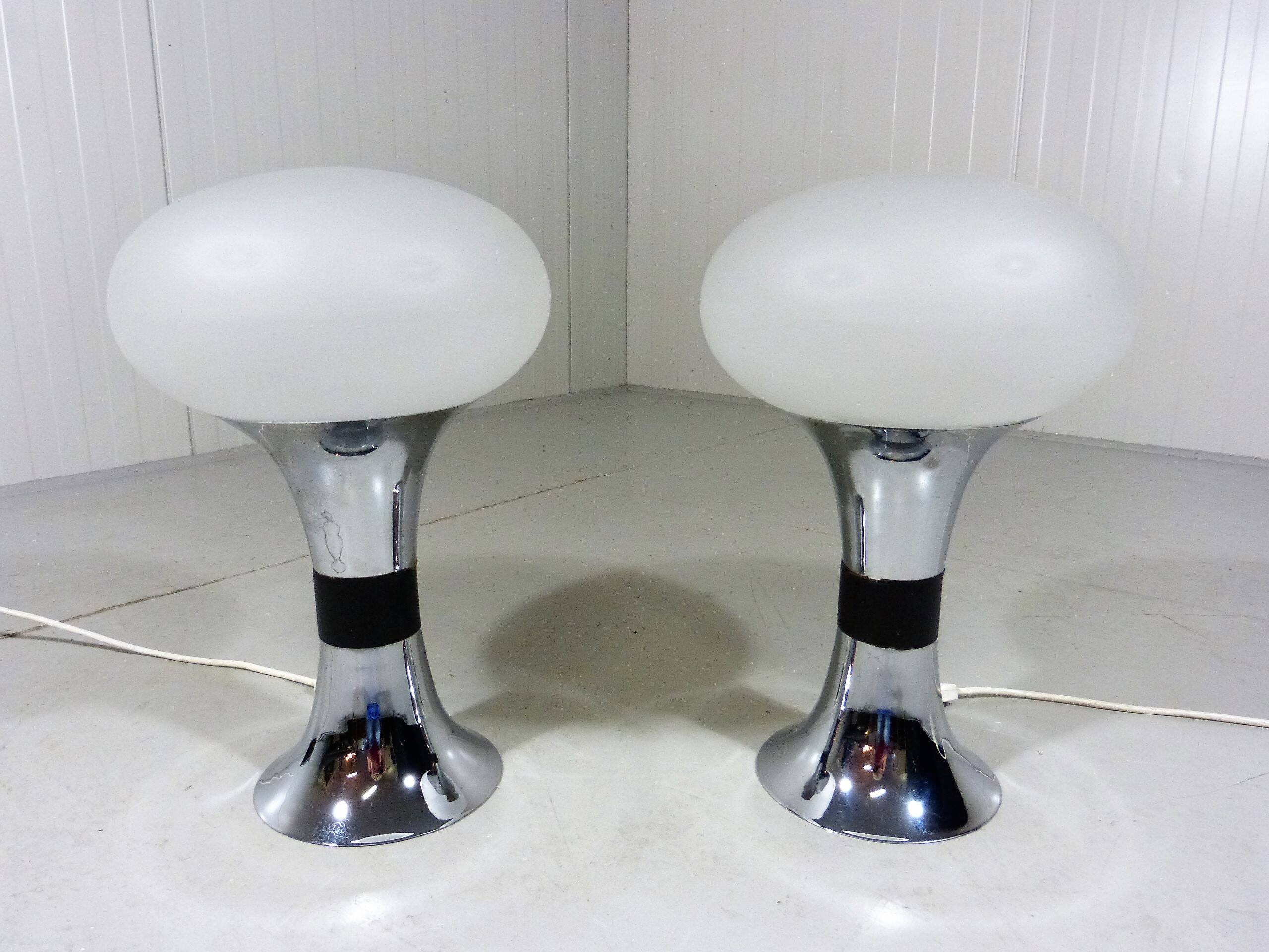 Set of 2 large Space Age table lamps 1960's