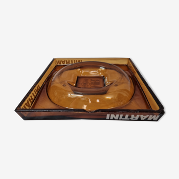 Martini counter ashtray, amber glass