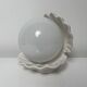 Ceramic lamp shell open white enamel vintage pearl night light