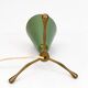 Small Conical Tripod Lamp in Sage Green and Brass Stilnovo Style 1950