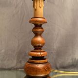 Rustic lamp foot in solid wood alder type