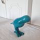 Paire d'Oiseaux Art Déco en porcelaine Bleue des années 40-50 signés