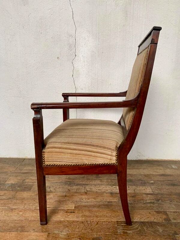 Fauteuil de bureau empire en acajou decor palmettes xviiième