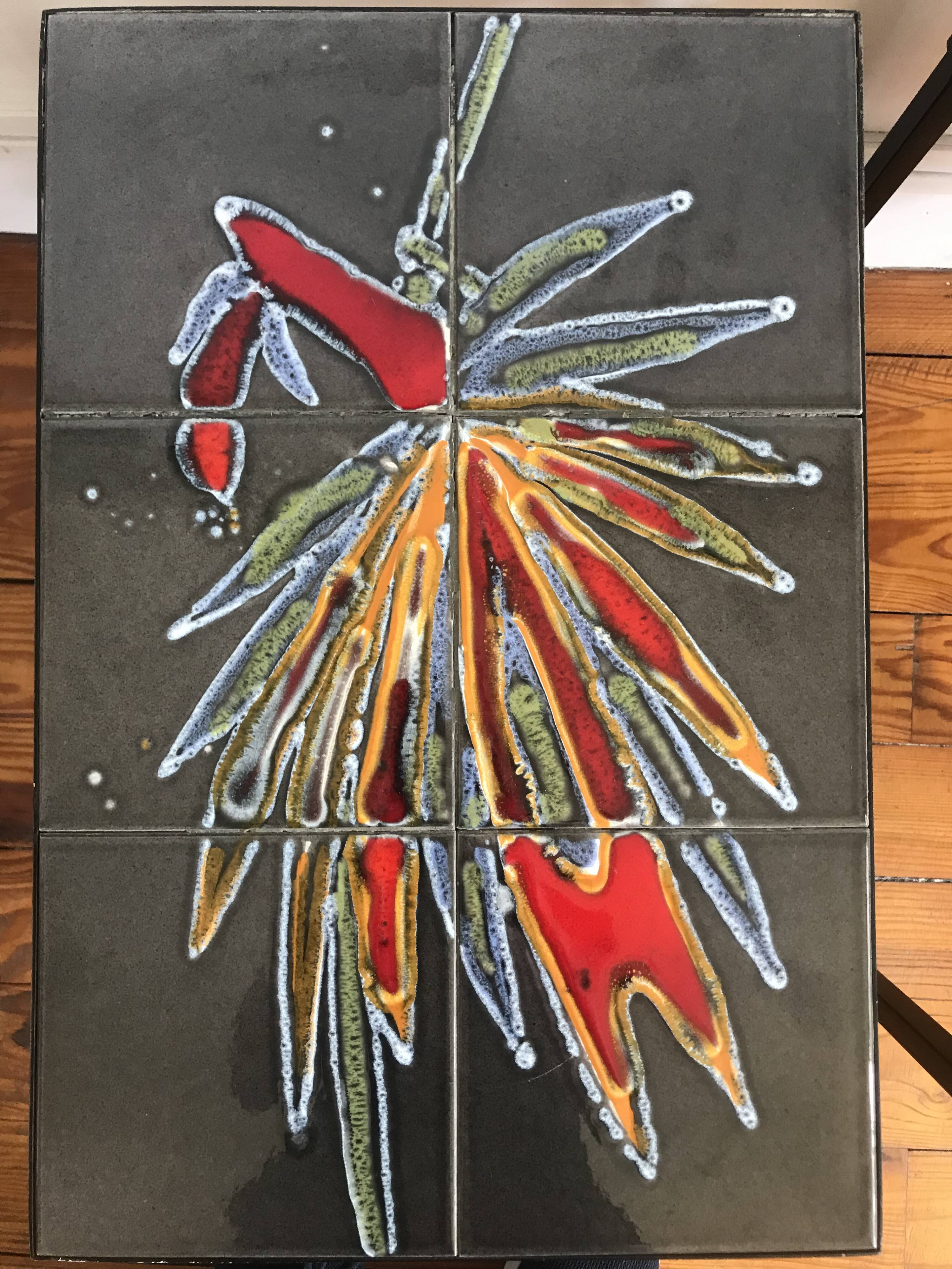 Pair of ADRI Belgium ceramic coffee tables