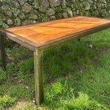 Large industrial table in wood and metal