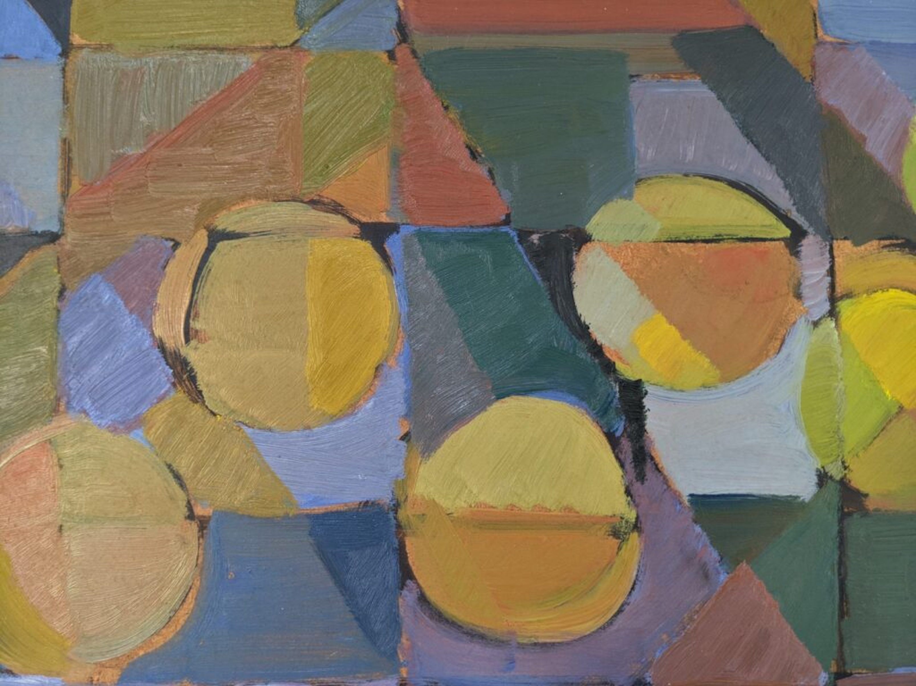 Swedish abstract oil painting from mid-century 1950