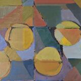 Swedish abstract oil painting from mid-century 1950