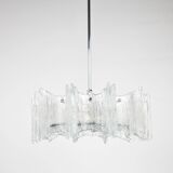 Frosted glass star chandelier J.T. Kalmar Vienna, Austria, 1960s