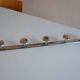 Vintage 80's chrome metal 5-hook wall coat rack