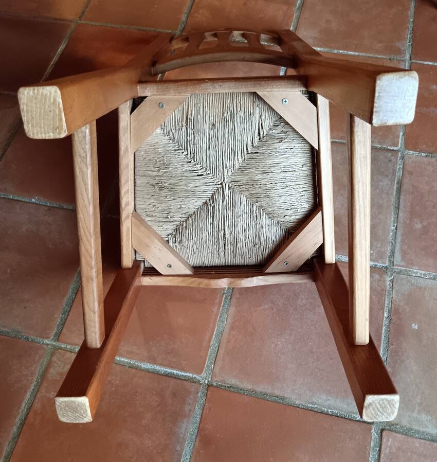 Set of 6 Le Hameau chairs in solid oak