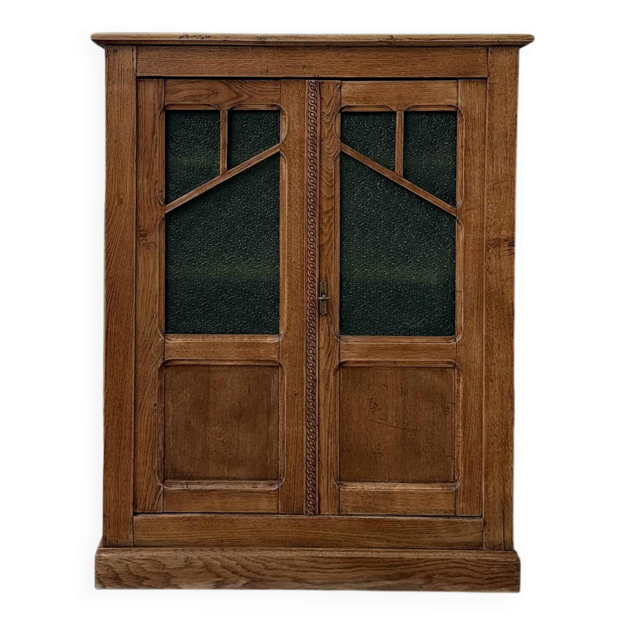 Art Deco glass-fronted oak sideboard (renovated)