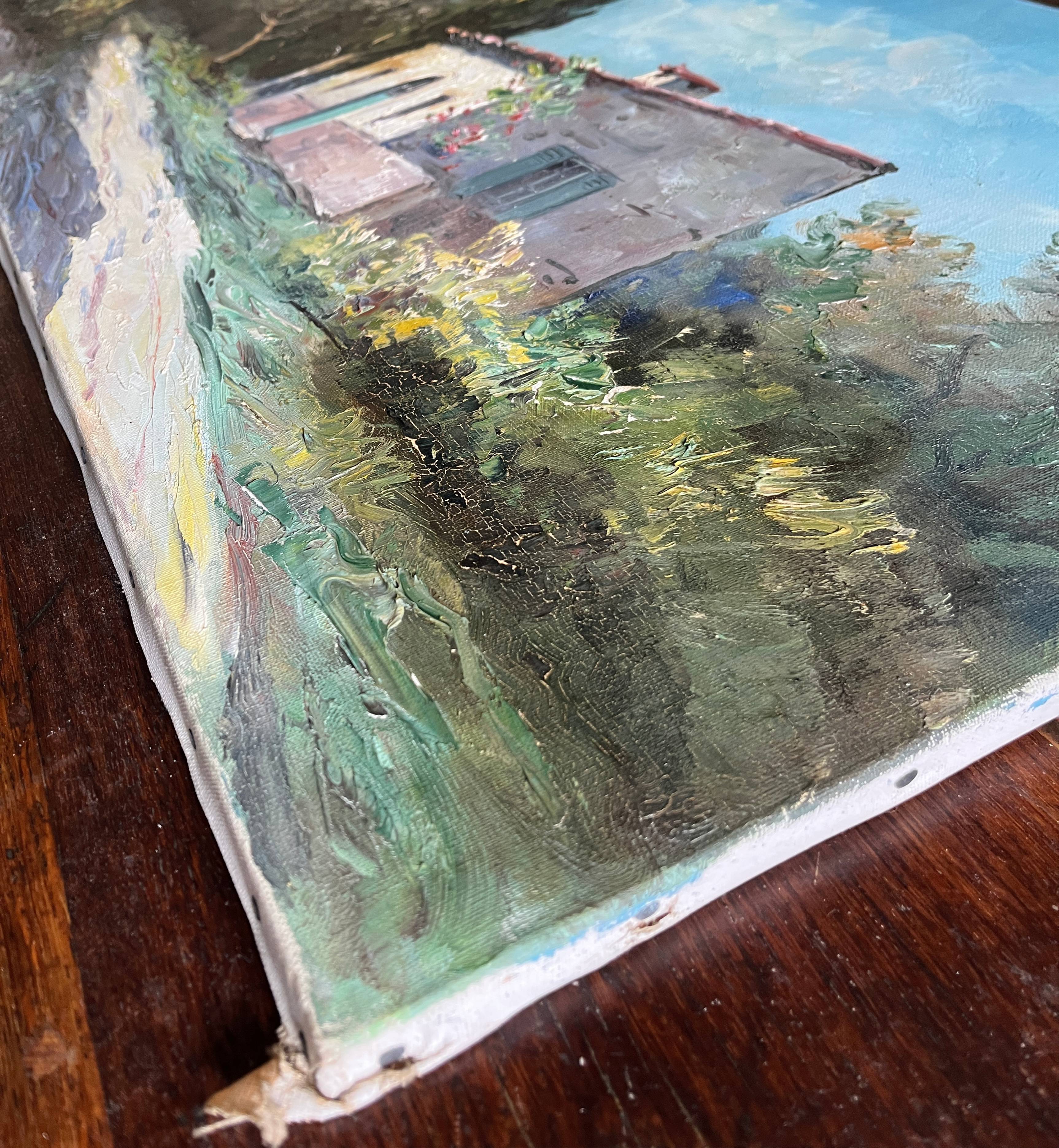 HST painting "Mediterranean landscape" by Louis AUDREY (19th-20th centuries)