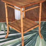 Bamboo and wood side table - art nouveau