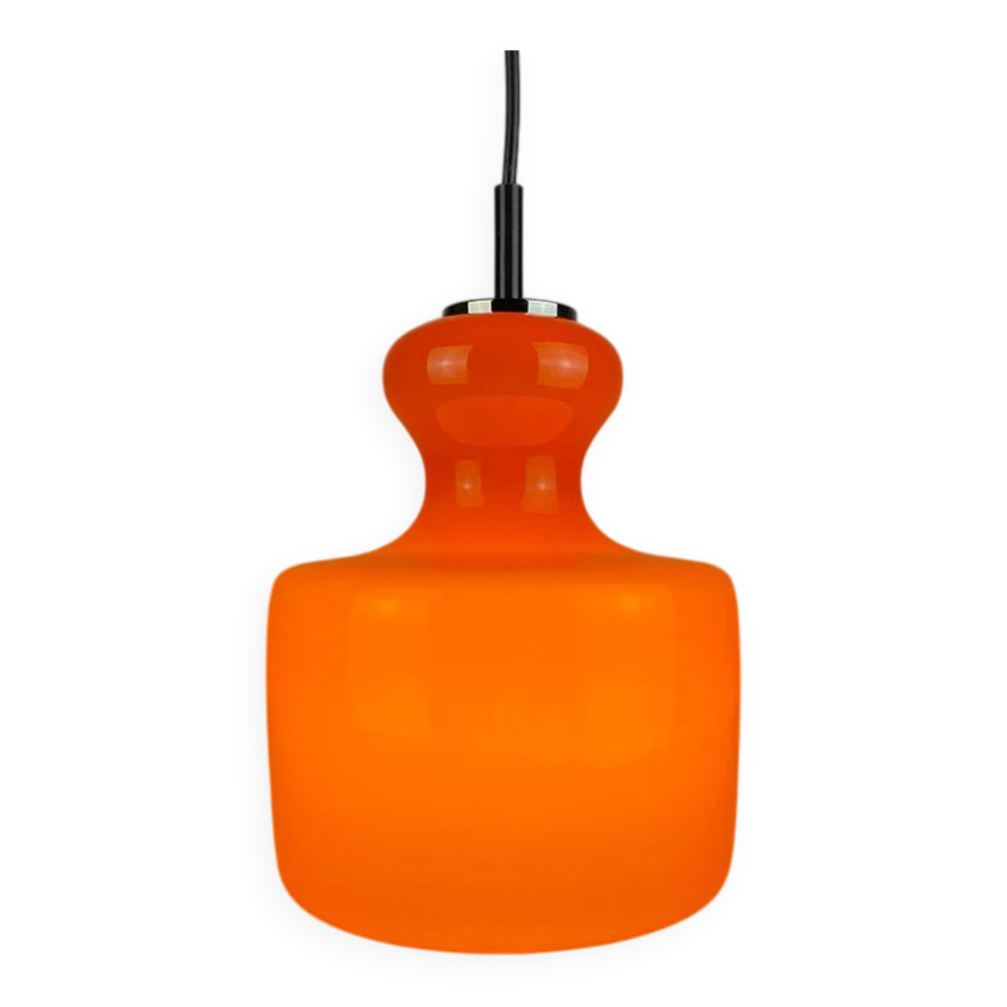 Bright orange glass pendant by Peill and Putzler 1960