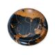 Vintage round ashtray in Italian black and gold Portoro marble.