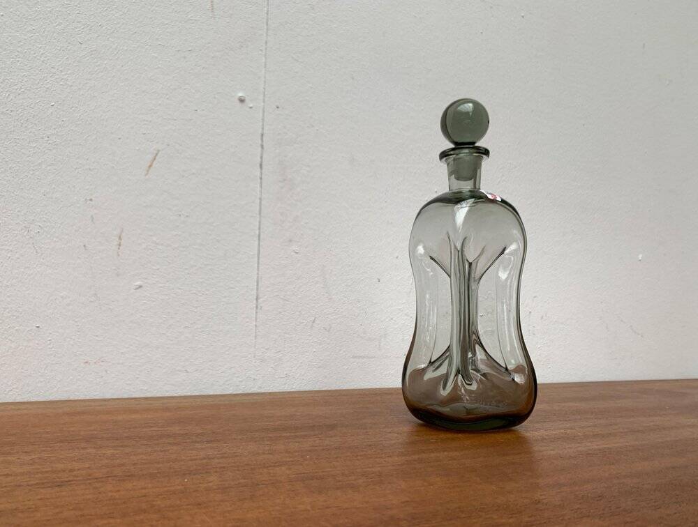 Large Danish Kluk Kluk Bottle in Glass from Holmegaard, 1970s