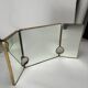Large Mid-Century Modern Italian Brass Triple Mirror, 1950s