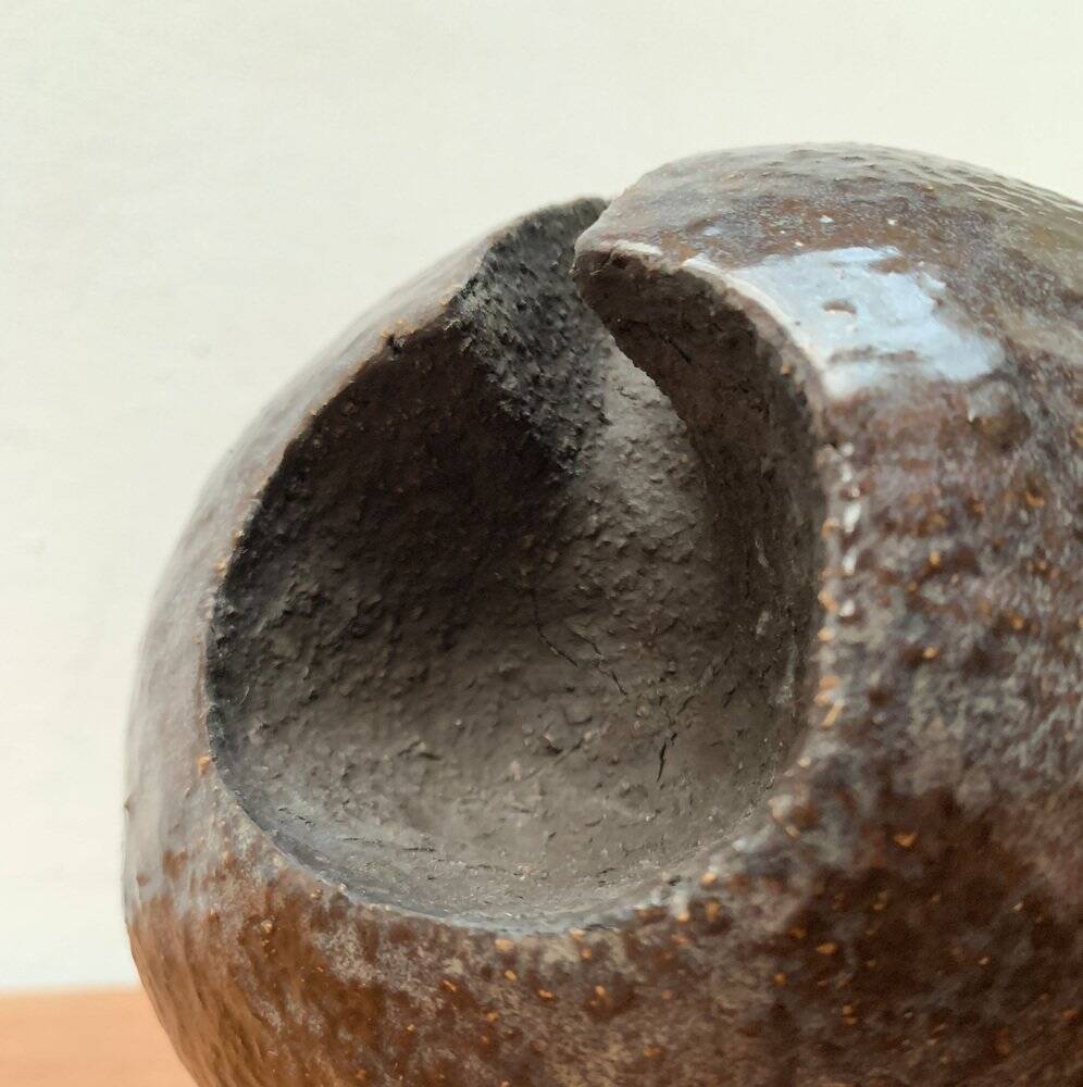 Brutalist mid-century studio pottery art sculpture from the 1960s.