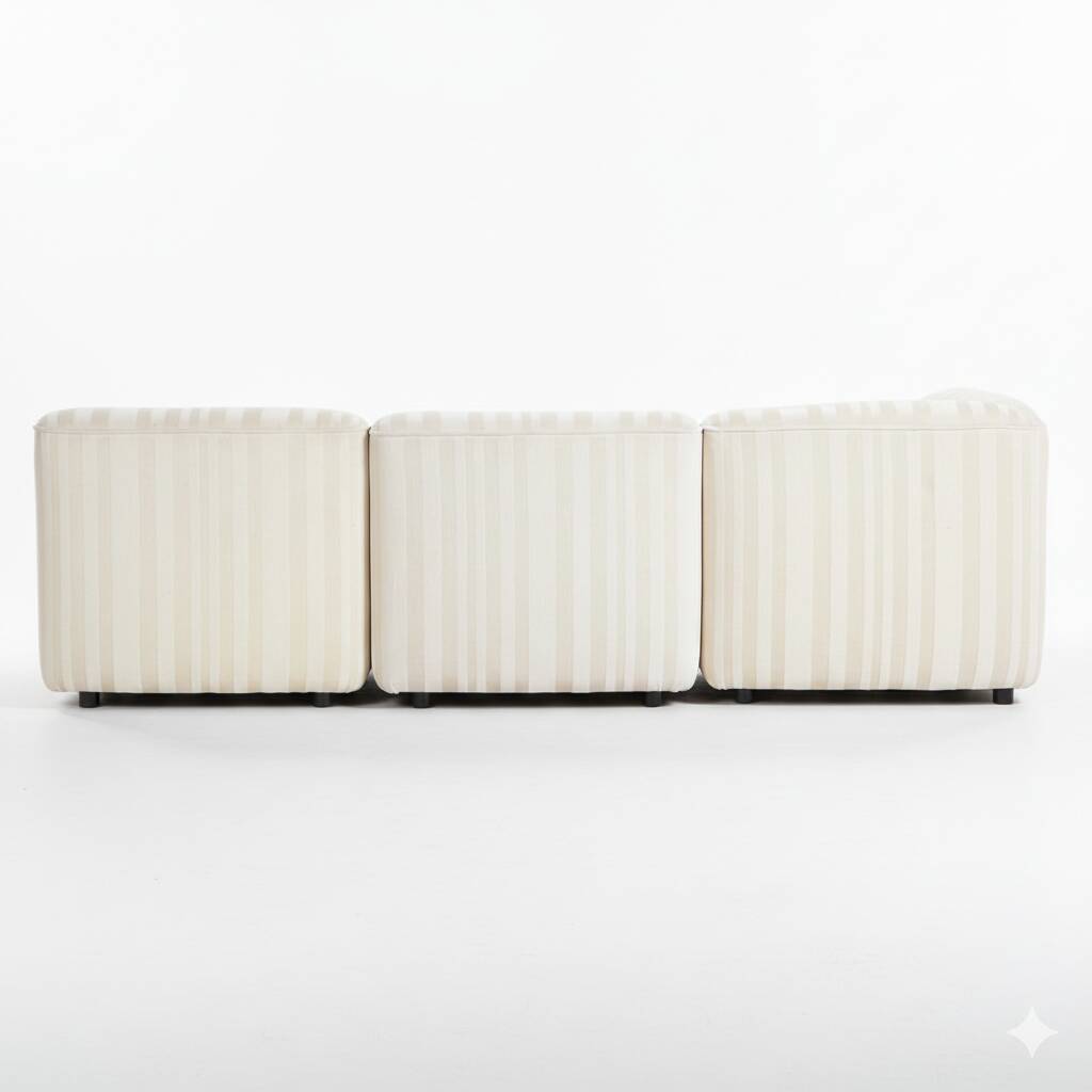 German Modular Sofa Set (10 Pieces)  — Wood Frame & Velvety Textile