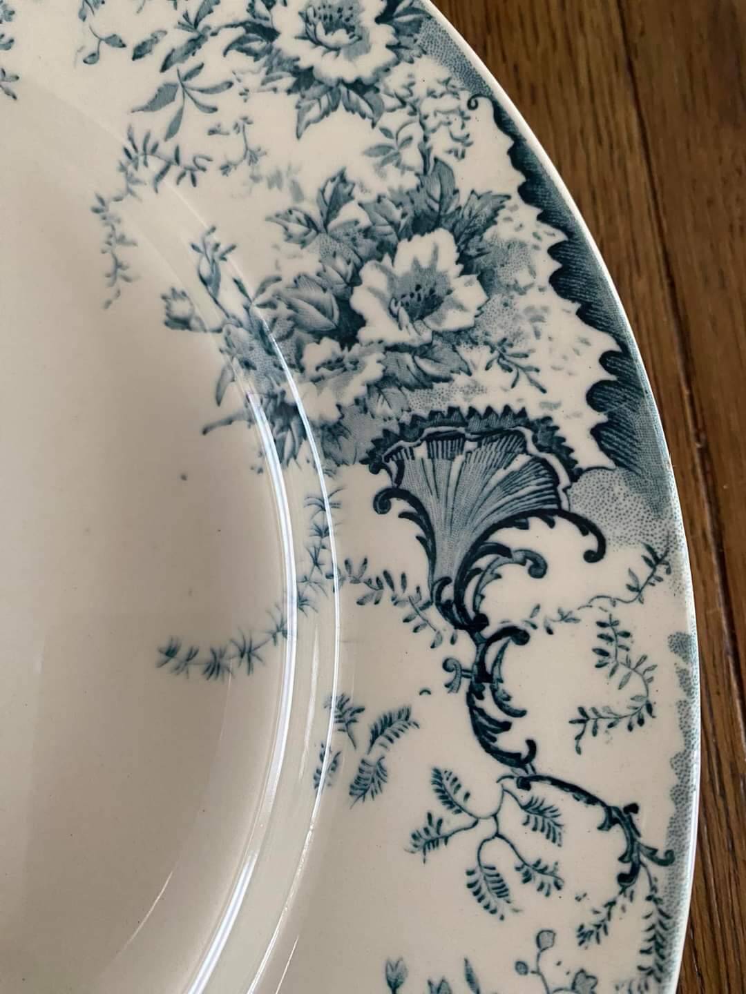 Antique Terre de Fer Boulenger Choisy le Roi earthenware dish, Derby model, numbered 2 in the hollow.