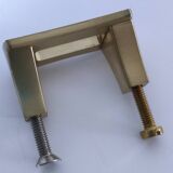 Fourteen 70s design gold steel furniture handles