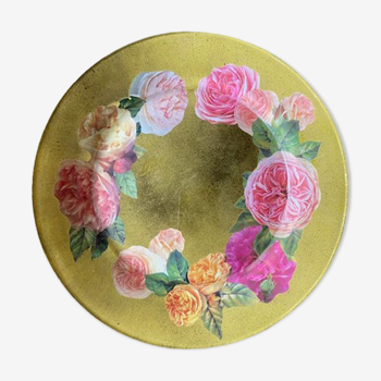 Assiette plate à motif de roses de Béatrice Sastre