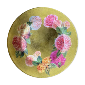 Assiette plate à motif de roses de Béatrice Sastre