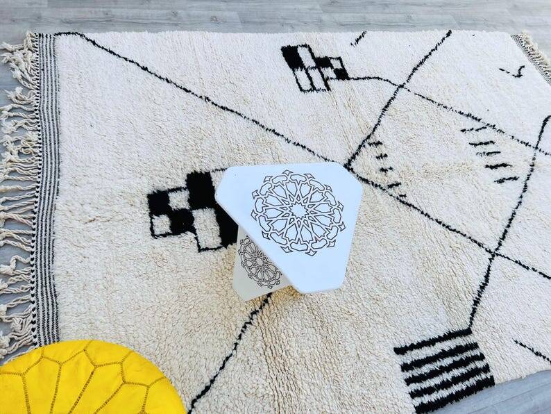 Moroccan rug, handmade Beni Ourain rug, 150/250cm