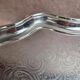 Large silver-plated serving tray – Rococo decoration & shell handles