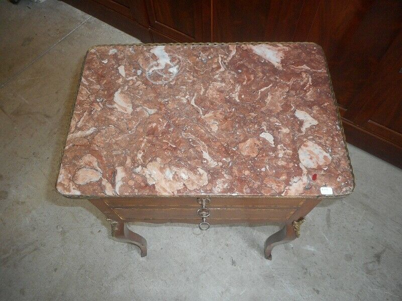 Bedside Louis XVI marqueterie with on 19th siecle