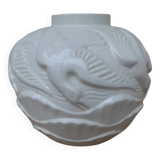 1930s ceramic ball vase with seagulls
