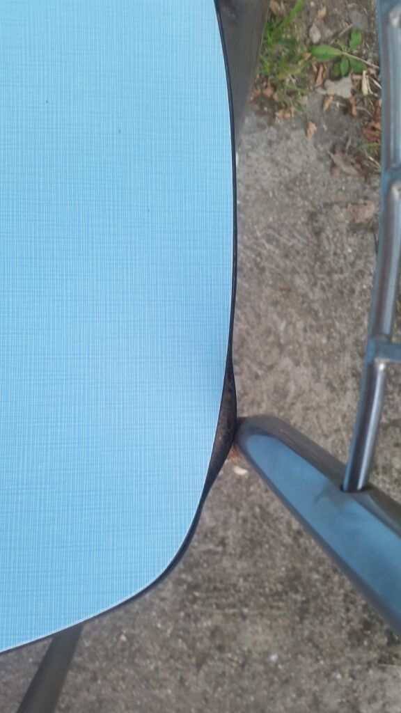 Lot of 6 blue formica chairs from the 1960s