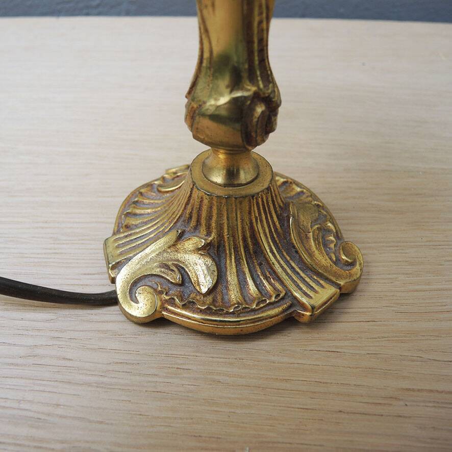 2 old bedside lamps in gilded brass