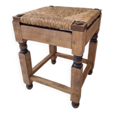 Tabouret en chêne vintage