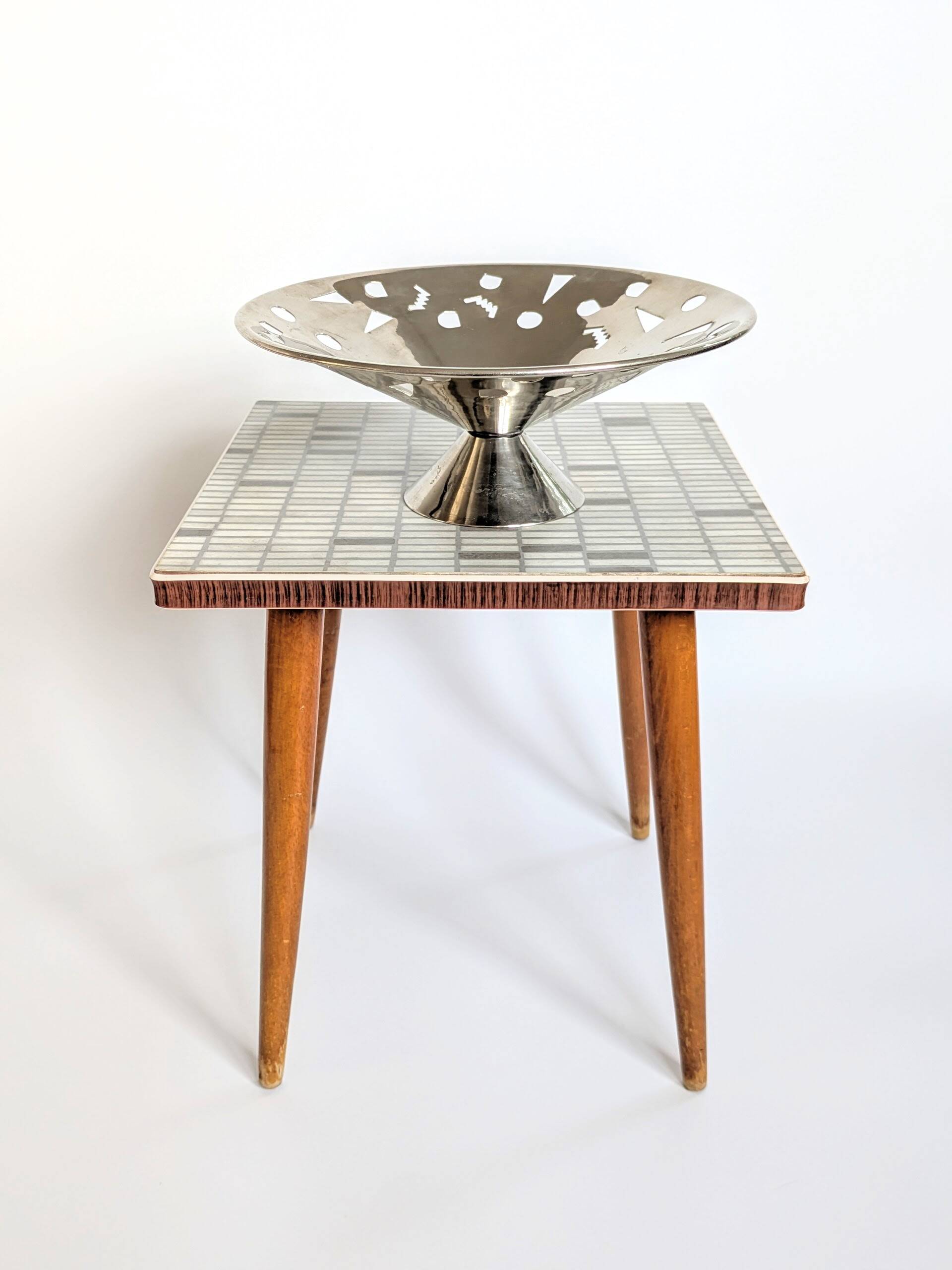 1980s Memphis Style Fruit Bowl | Stainless Steel