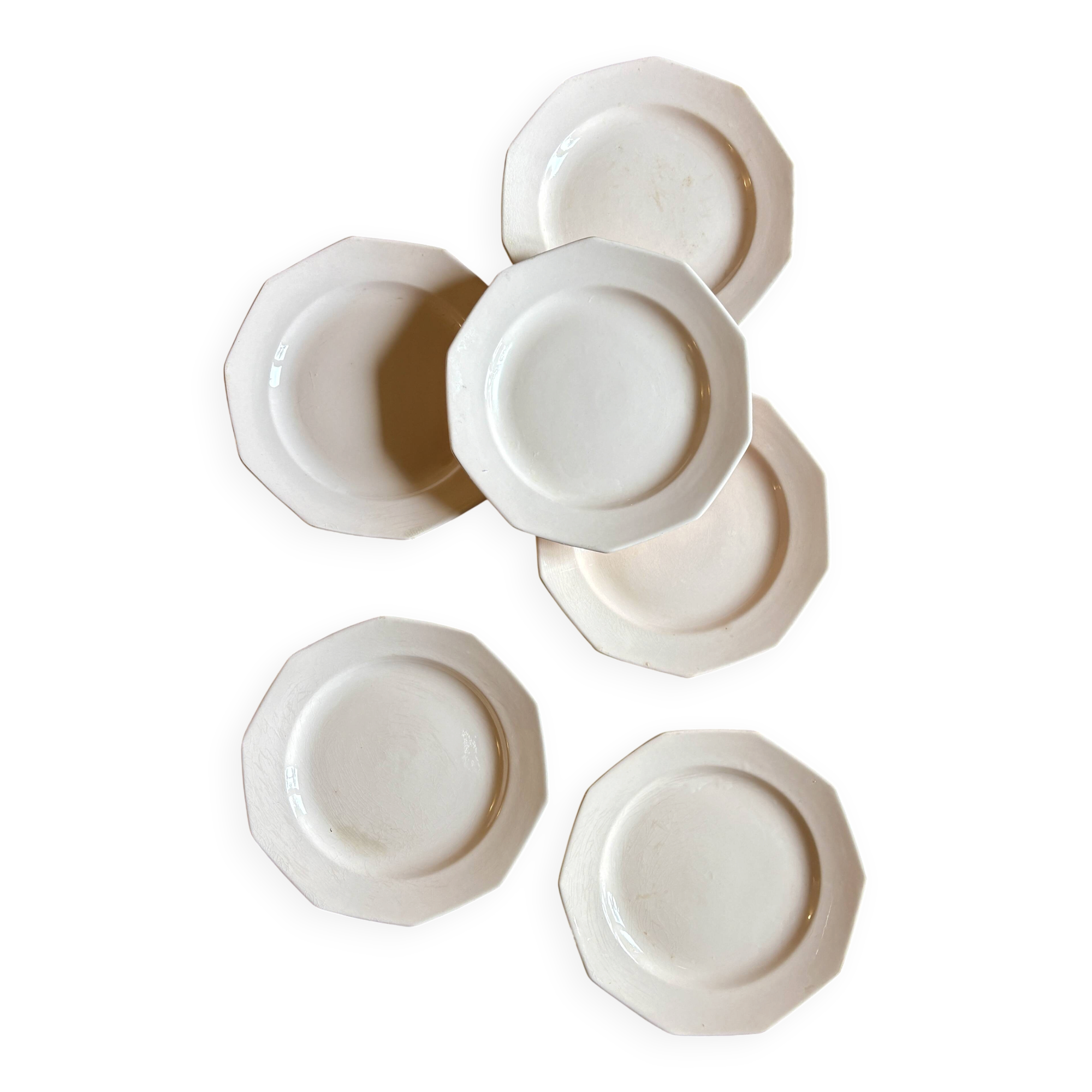 Set of 6 vintage dessert plates from Saint Amand.