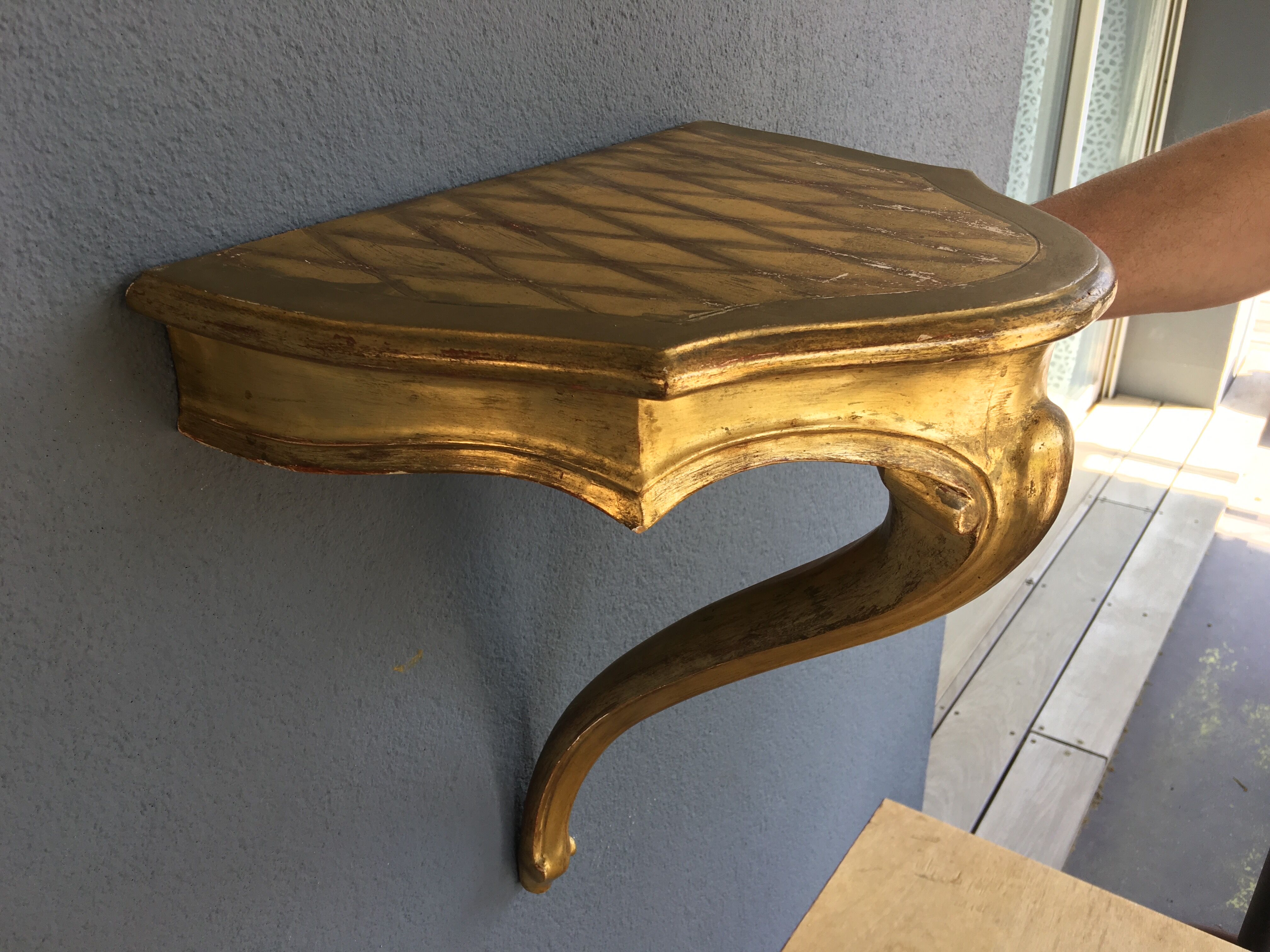 Wall console wood and stucco gilded fine XIX