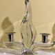 Pair of Glass and Metal Candlesticks Design 1970