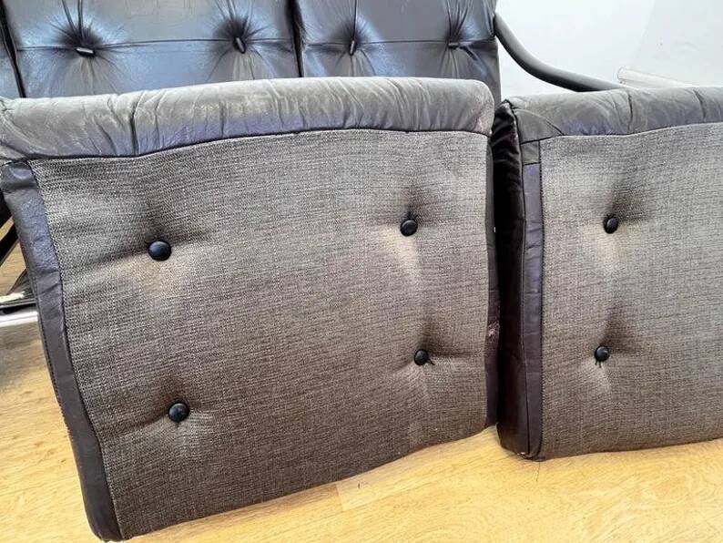 Rare Leather sofa Designed by Tim Bates for Pieff, England, circa 1970s