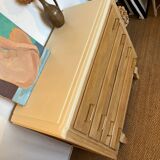 Vintage chest of drawers in wood and golden brass handles