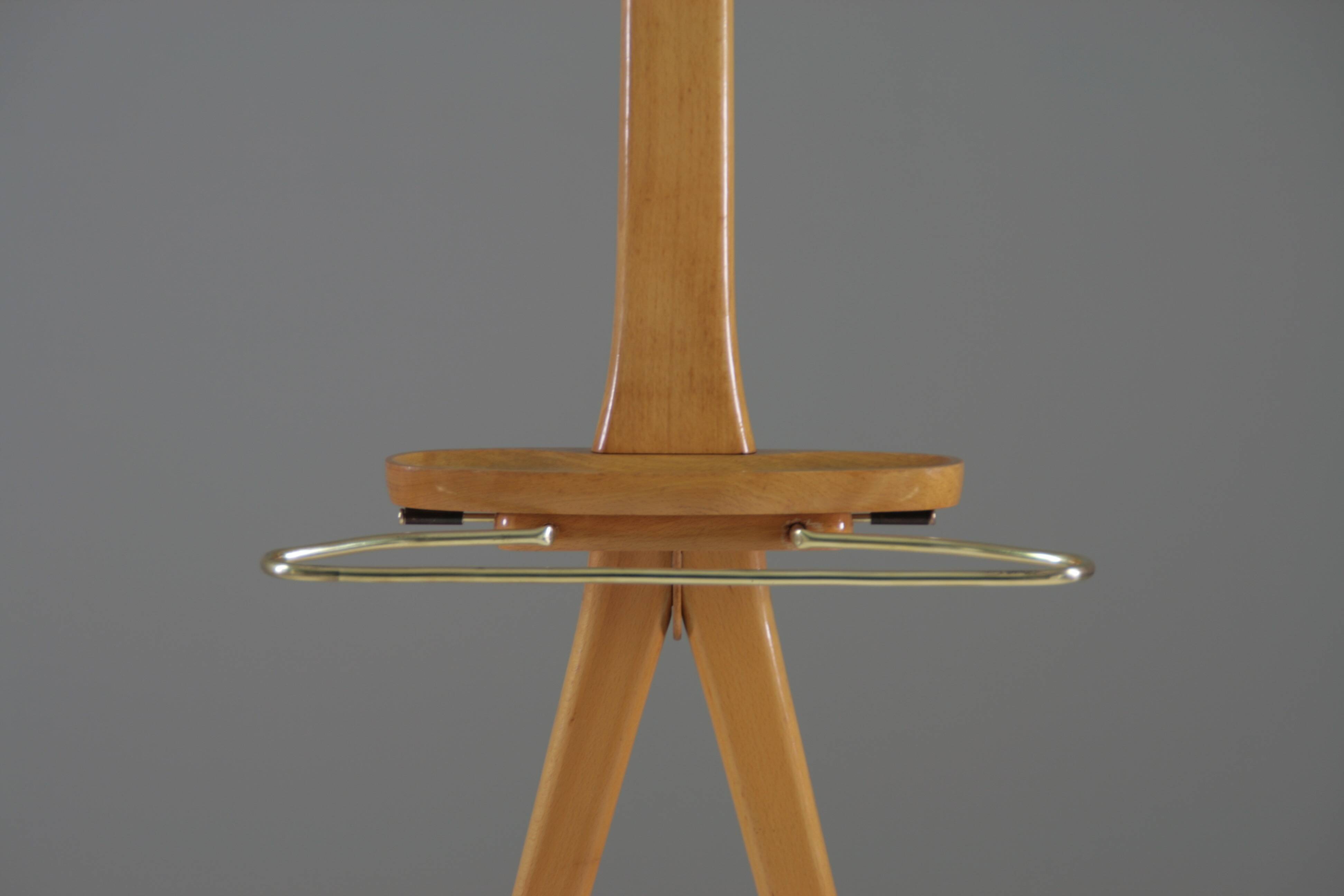 Vintage Italian beech valet by Ico Parisi for Fratelli Reguitti, 1950s